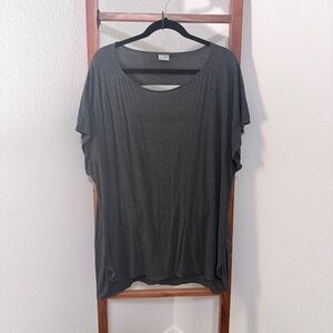 Champion Charcoal Women's Short Sleeve Open Back Dolman Workout Tee Size XXL